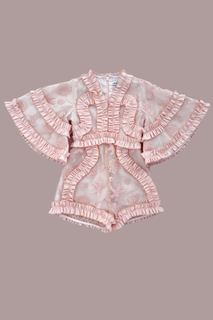 Sweet like a Flower Playsuit - Seashell Tulle