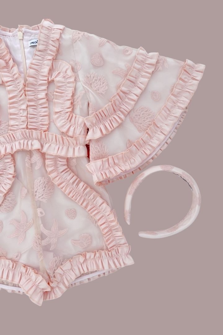 Sweet like a Flower Playsuit - Seashell Tulle