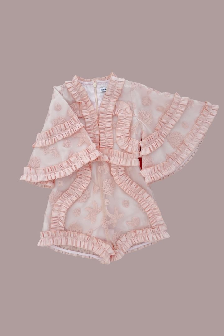 Sweet like a Flower Playsuit - Seashell Tulle