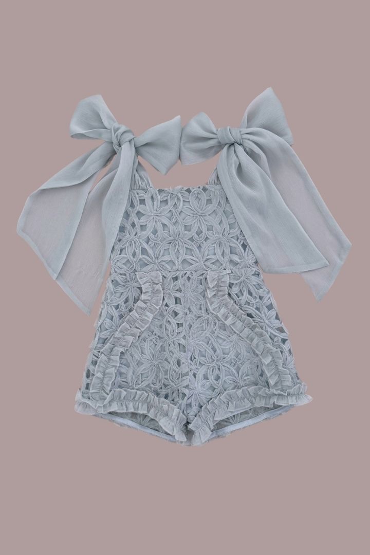 Love Letters Playsuit - Sage Ribbons