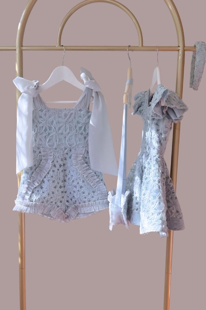 Love Letters Playsuit - Sage Ribbons