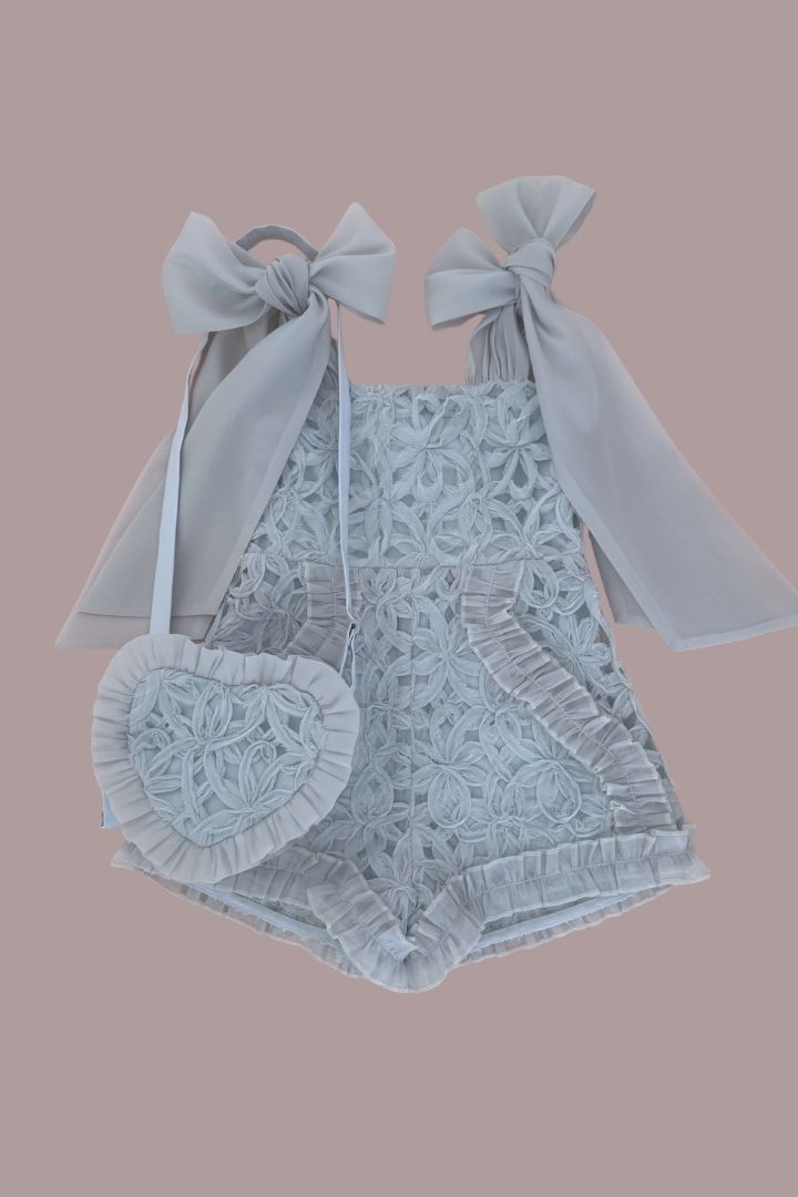 Love Letters Playsuit - Sage Ribbons