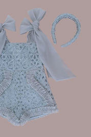 Love Letters Playsuit - Sage Ribbons