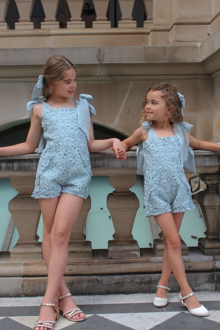 Love Letters Playsuit - Sage Ribbons