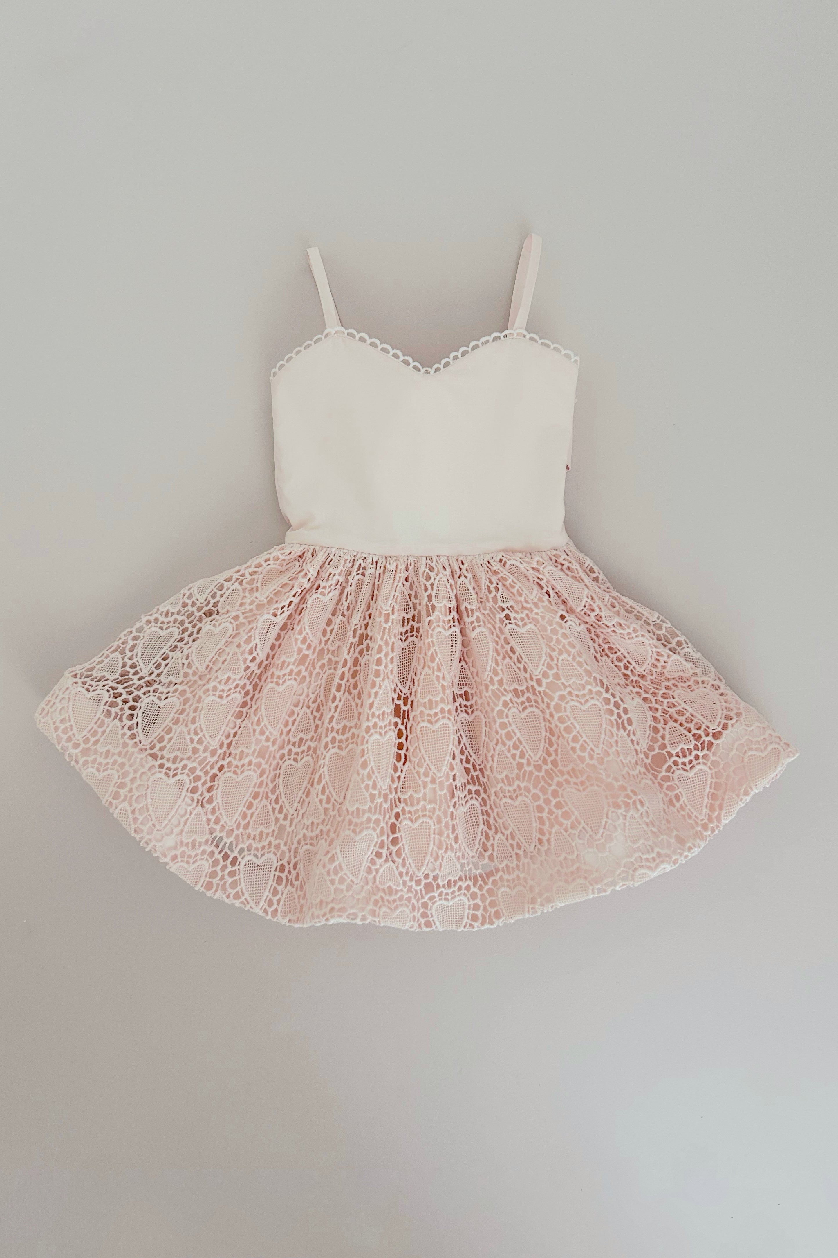 How Sweet It Is Dress - Ballet Pink Hearts Lace