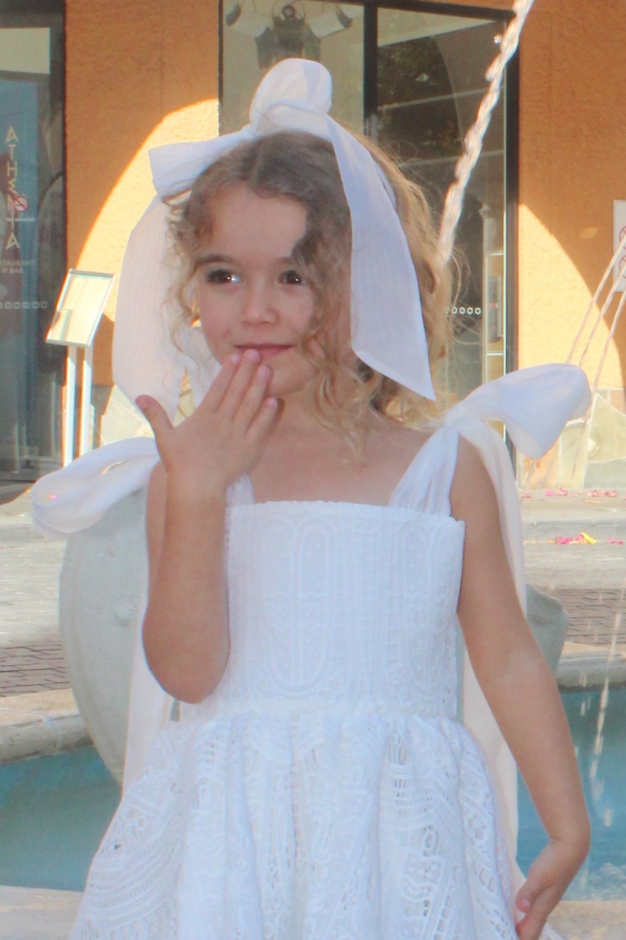 3 N 1 Bow Headband, Waist Sash & Neck Scarf - Snow White