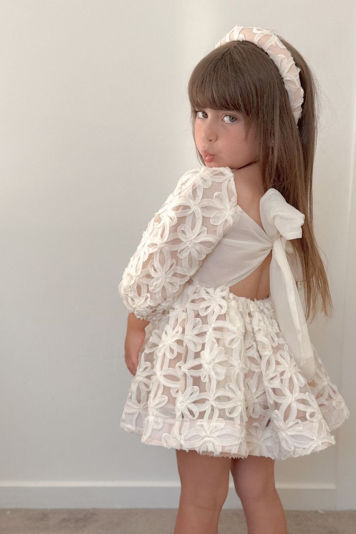 Forever More Dress - Ivory Rose Floral Ribbons – Chloé and