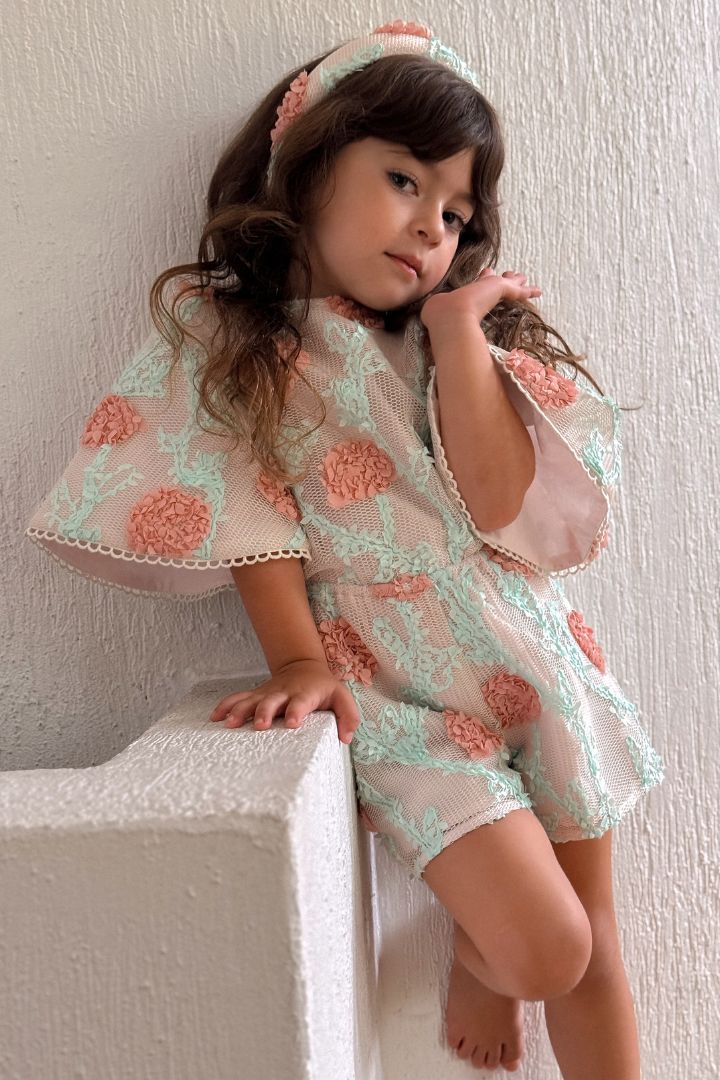 Hear Me Shout Playsuit - Hydrangea Mesh