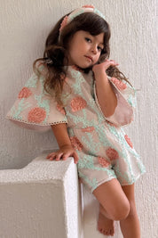 Hear Me Shout Playsuit - Hydrangea Mesh