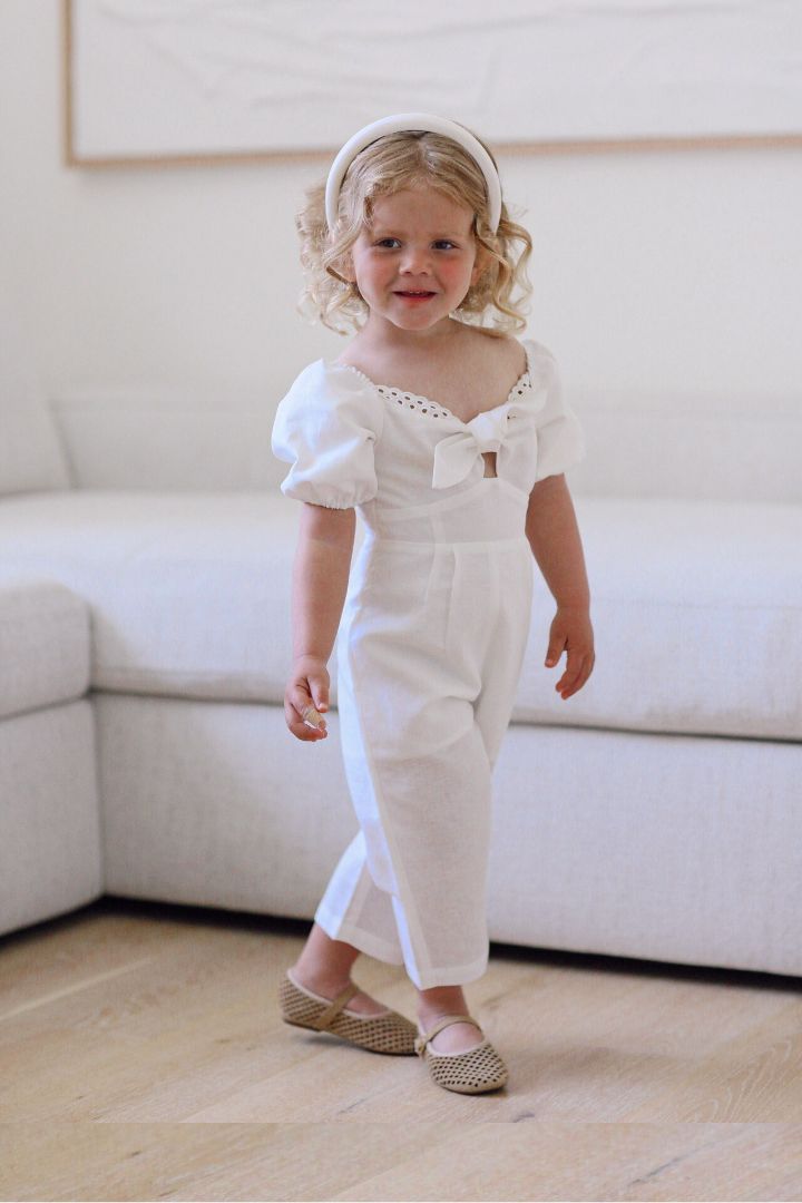Pretty Please Jumpsuit - Antique White