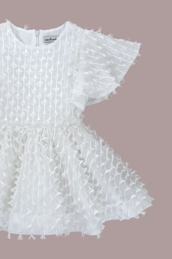 Dream Weaver Dress - Snow White Feathered Organza