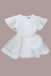 I Heart YOU Bag - Snow White Feathered Organza