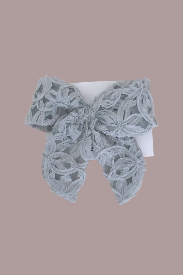 Bow Hair Slide - Sage Ribbons