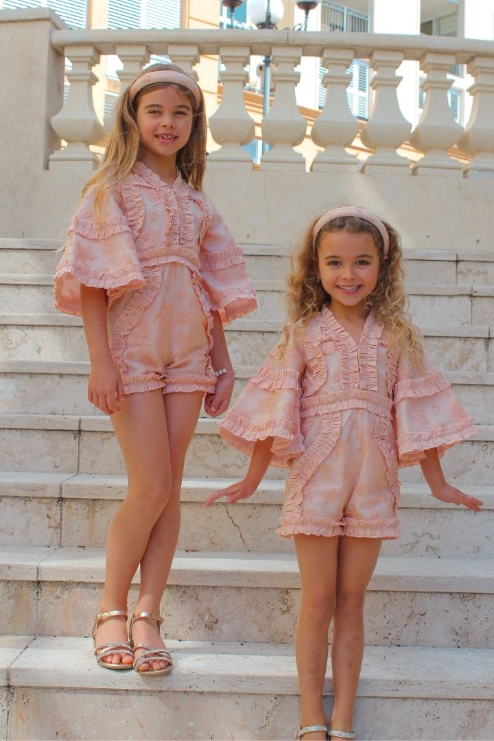 Sweet like a Flower Playsuit - Seashell Tulle