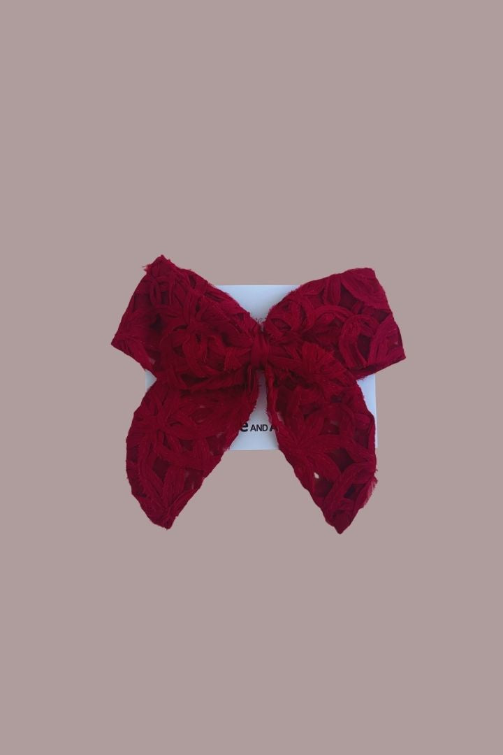 Bow Hair Slide - Cherry Bloom Ribbons
