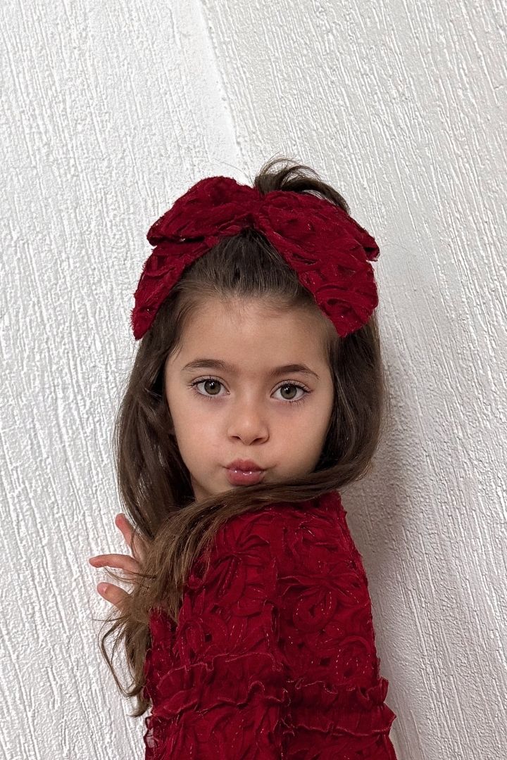 Bow Hair Slide - Cherry Bloom Ribbons