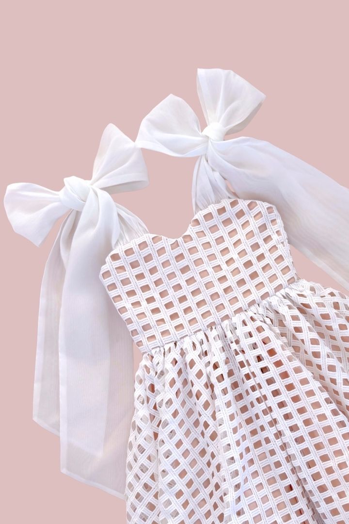 Whispering Wishes Dress - Snow White Lattice Lace