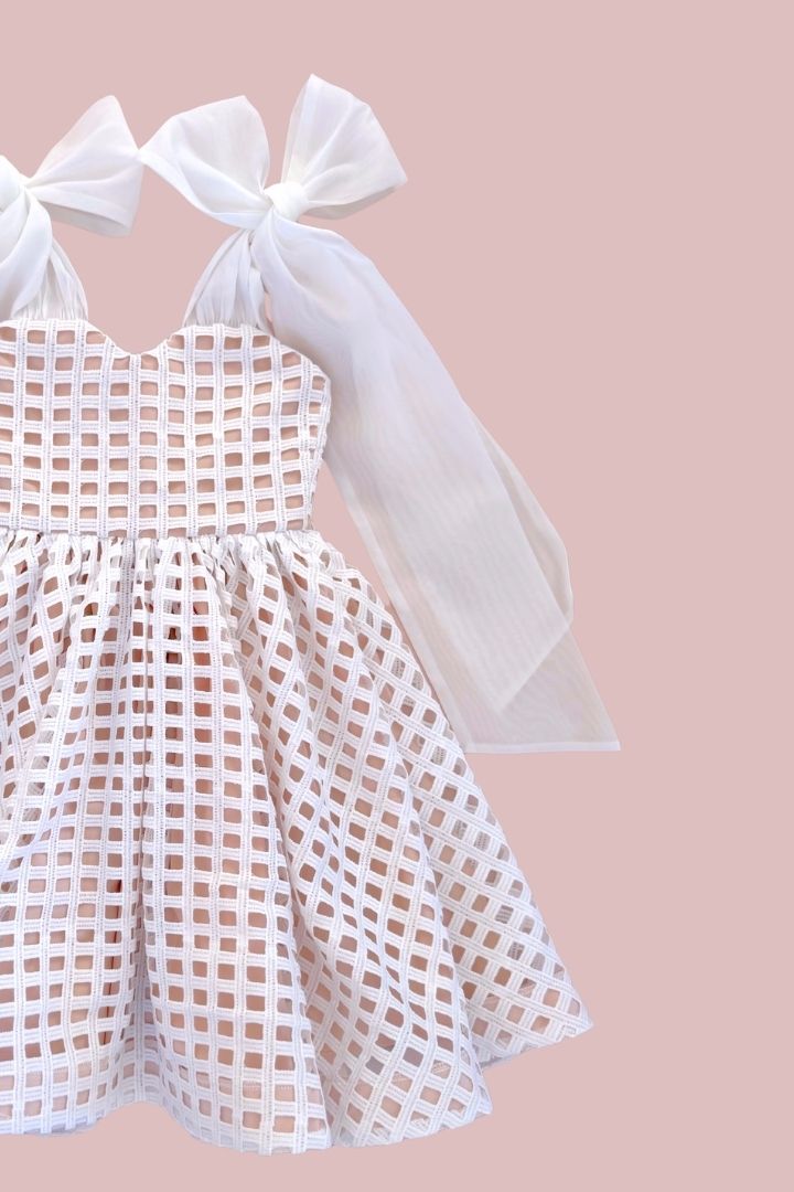 Whispering Wishes Dress - Snow White Lattice Lace