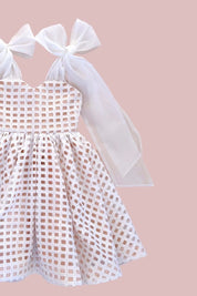 Whispering Wishes Dress - Snow White Lattice Lace