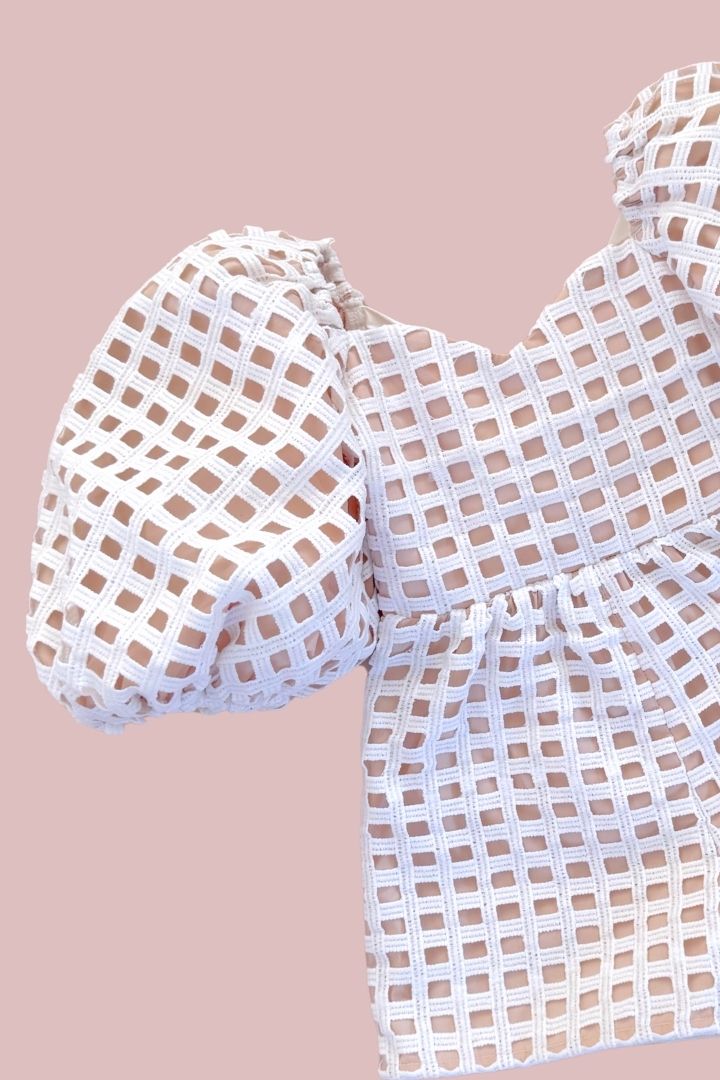 Cloud Nine Playsuit - Snow White Lattice Lace