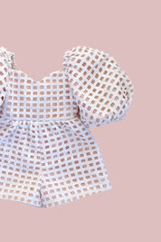 Cloud Nine Playsuit - Snow White Lattice Lace
