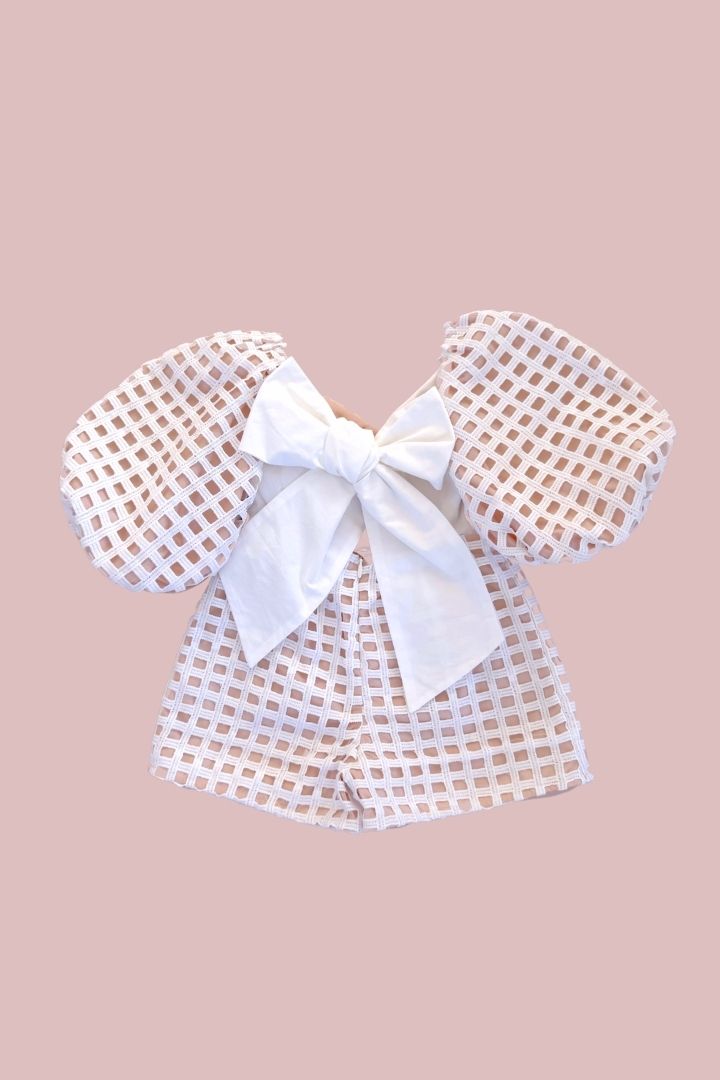 Cloud Nine Playsuit - Snow White Lattice Lace