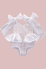 La Belle Playsuit - Snow White Lattice Lace