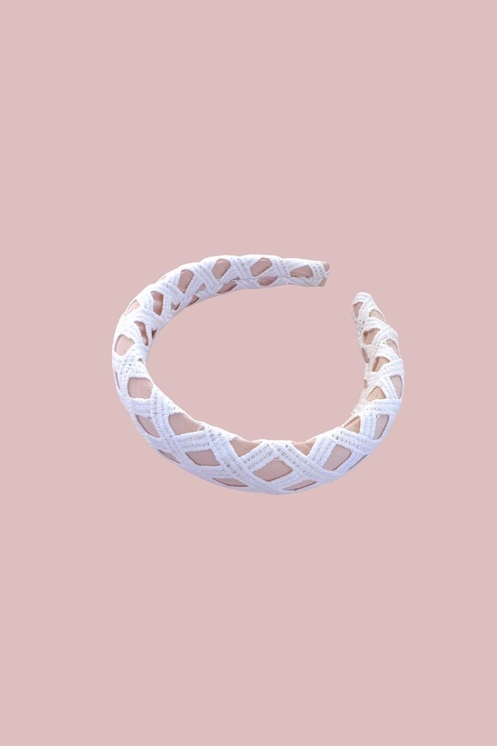 Headband - Snow White Lattice Lace