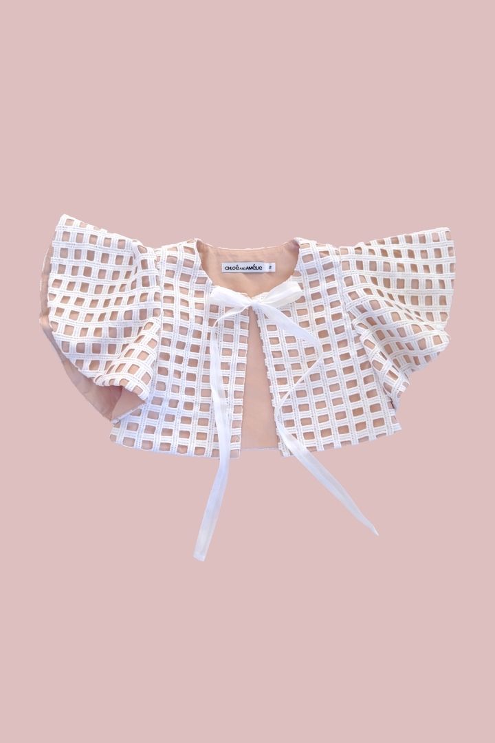 Lumière Wings Cape - Snow White Lattice Lace