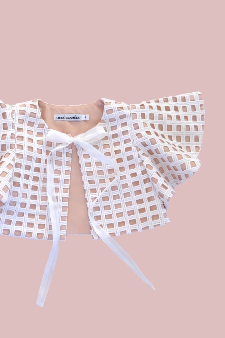 Lumière Wings Cape - Snow White Lattice Lace