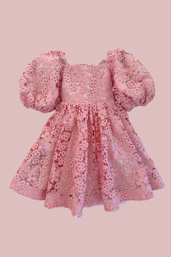 Sugerplum Puff Dress - Rose Blossom Lace