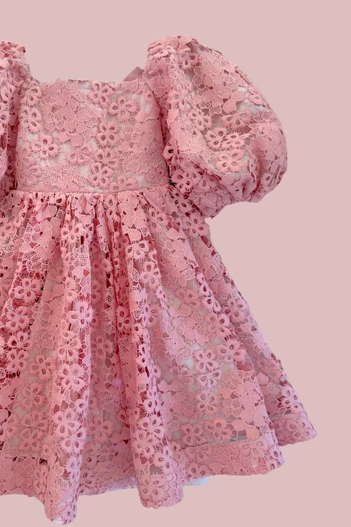 Sugerplum Puff Dress - Rose Blossom Lace