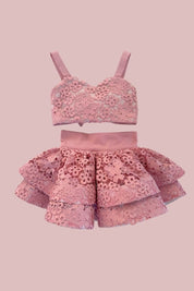 STYLE SET:  Fleur Top & in Bloom Skirt Set - Rose Blossom Lace