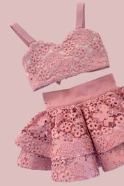 STYLE SET:  Fleur Top & in Bloom Skirt Set - Rose Blossom Lace