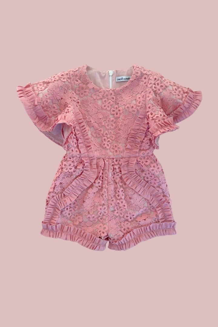 Butterfly Kisses Playsuit - Rose Blossom Lace