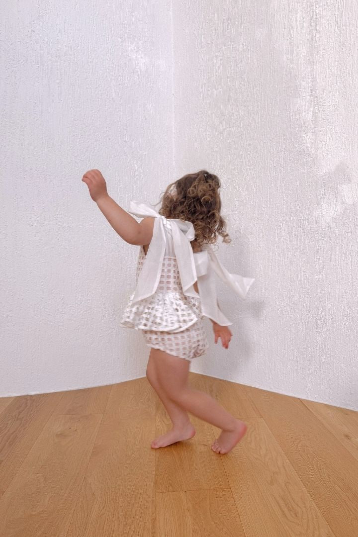 La Belle Playsuit - Snow White Lattice Lace