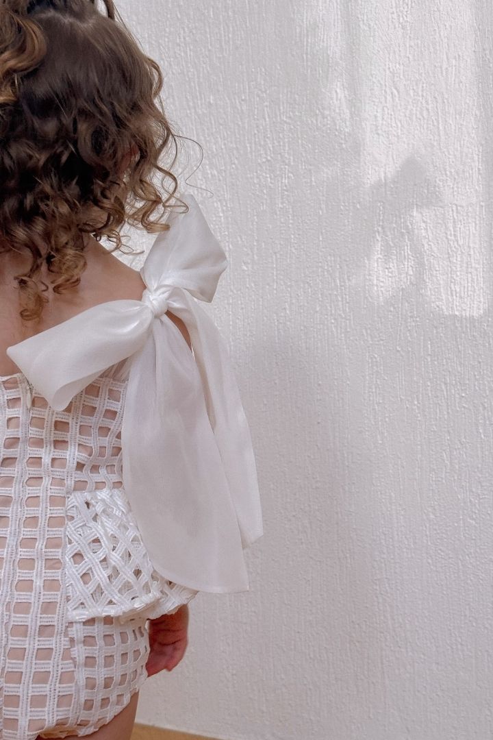 La Belle Playsuit - Snow White Lattice Lace