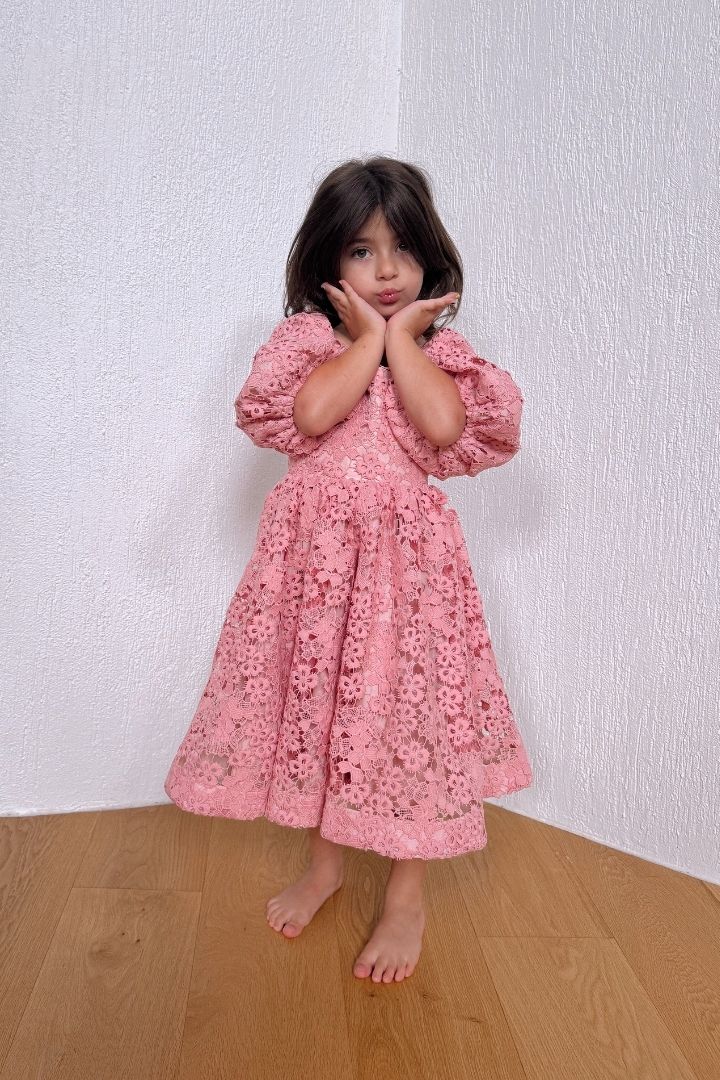 Sugerplum Puff Dress - Rose Blossom Lace