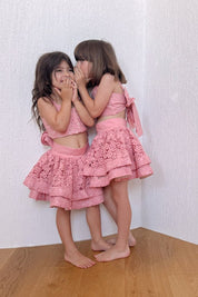 STYLE SET:  Fleur Top & in Bloom Skirt Set - Rose Blossom Lace