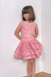 STYLE SET:  Fleur Top & in Bloom Skirt Set - Rose Blossom Lace