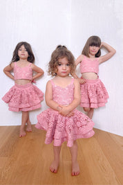 STYLE SET:  Fleur Top & in Bloom Skirt Set - Rose Blossom Lace