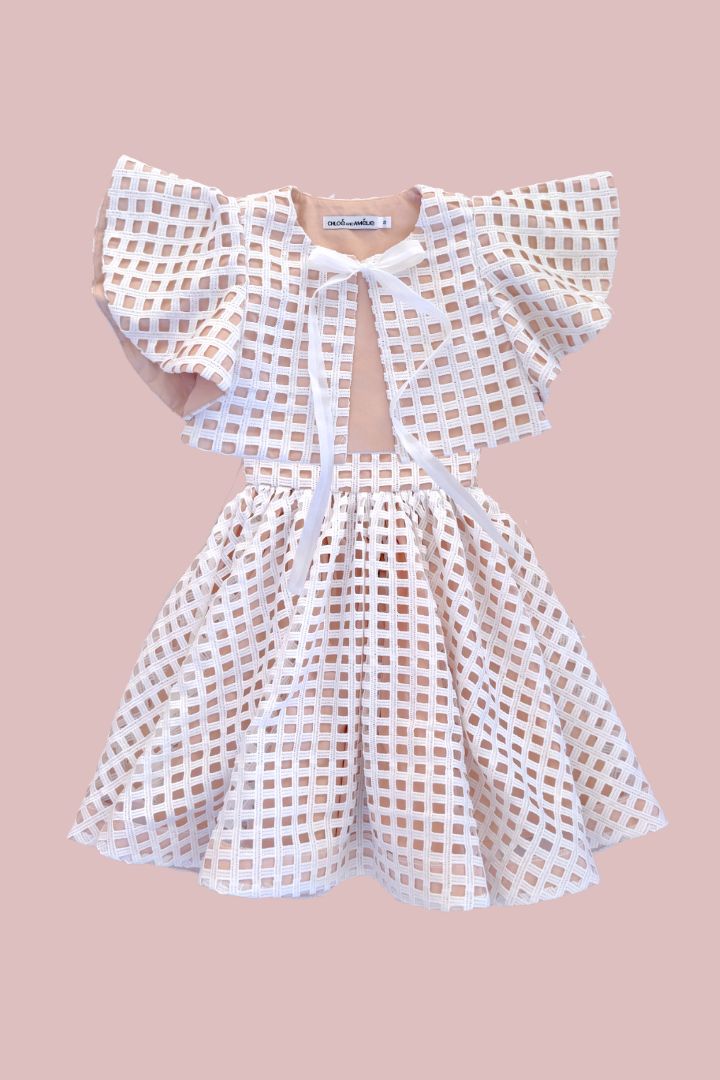 Lumière Wings Cape - Snow White Lattice Lace