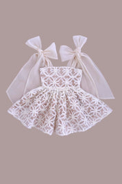 Come What May Dress - Ivory Rose Floral Ribbons - SAMPLE