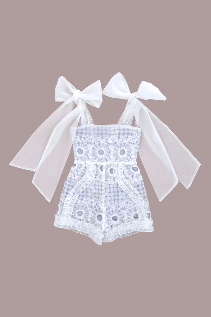 Love Letters Playsuit - Lattice Ribbons - SAMPLE