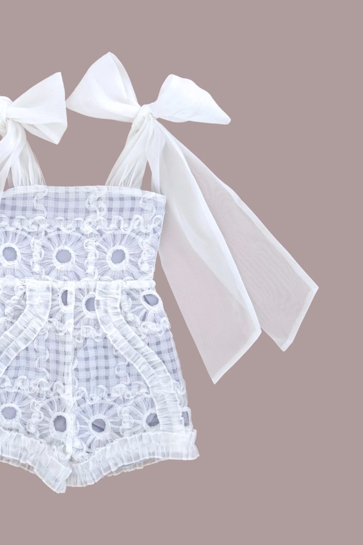 Love Letters Playsuit - Lattice Ribbons - SAMPLE
