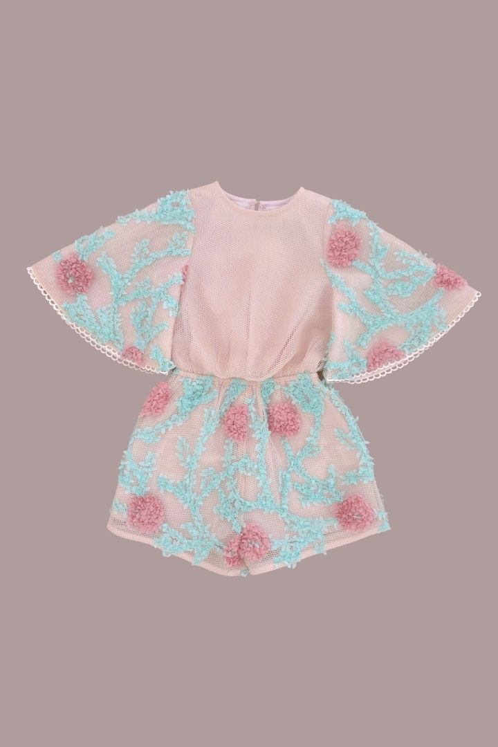 Hear Me Shout Playsuit - Hydrangea Mesh - SAMPLE