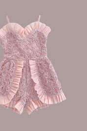 Fireflies Playsuit - Desert Rose Peony Voile - SAMPLE