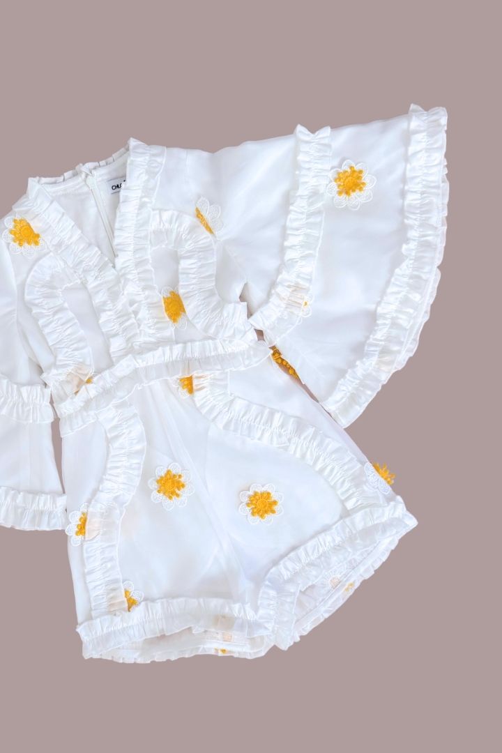Sweet like a Flower Playsuit - Polka Daisy - SAMPLE
