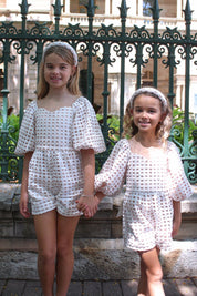 Cloud Nine Playsuit - Snow White Lattice Lace