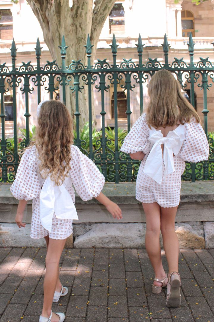 Cloud Nine Playsuit - Snow White Lattice Lace